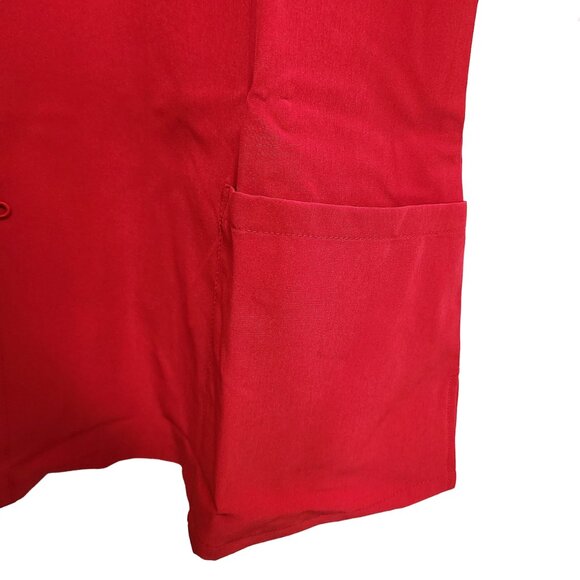 NEW Two Christmas Scrub Tops Red and Blue with Christmas Tree Cats Dogs Sz M - Picture 10 of 16